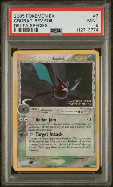 CROBAT-REV.FOIL DELTA SPECIES 2005 POKEMON EX DELTA SPECIES PSA MINT 9