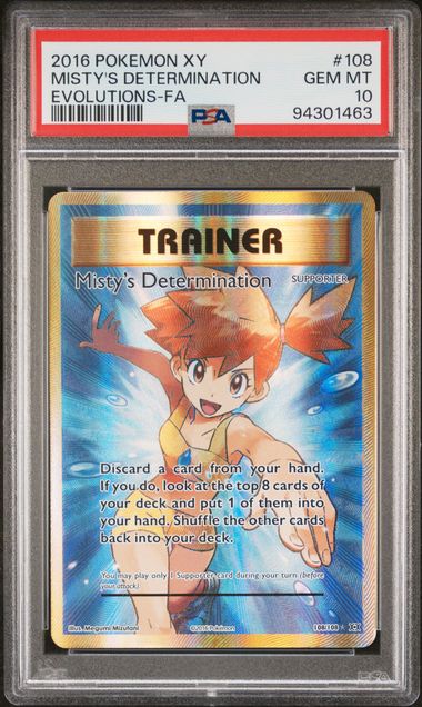 MISTY'S DETERMINATION EVOLUTIONS-FA 2016 POKEMON XY EVOLUTIONS PSA GEM MT 10