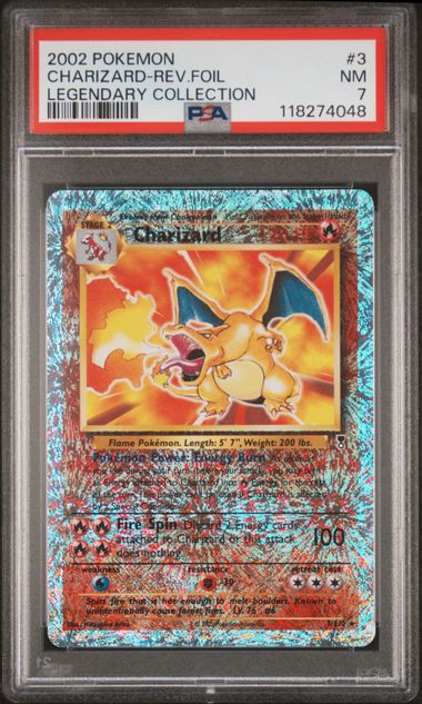 2002 POKEMON LEGENDARY COLLECTION #3 CHARIZARD-REV.FOIL LEGENDARY COLLECTION PSA 7