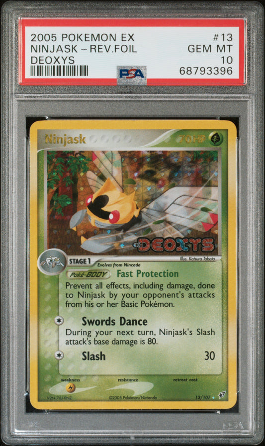 NINJASK-REV.FOIL DEOXYS 2005 POKEMON EX DEOXYS PSA GEM MT 10