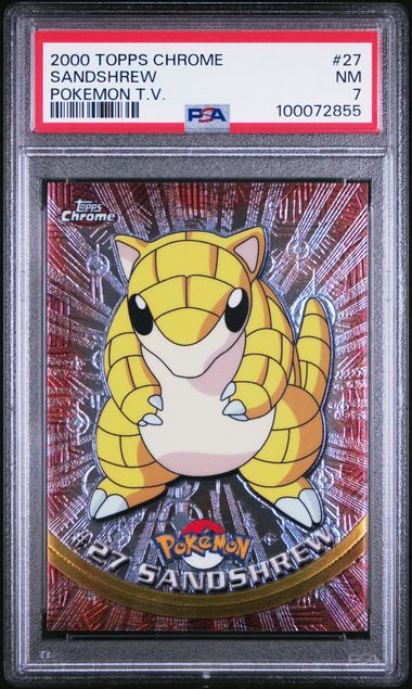 2000 TOPPS CHROME POKEMON T.V. #27 SANDSHREW POKEMON T.V. PSA 7
