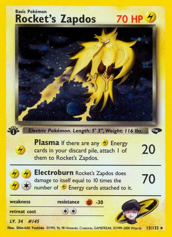 Rocket's Zapdos 1st Ed. (Holo) 15/132 - MP