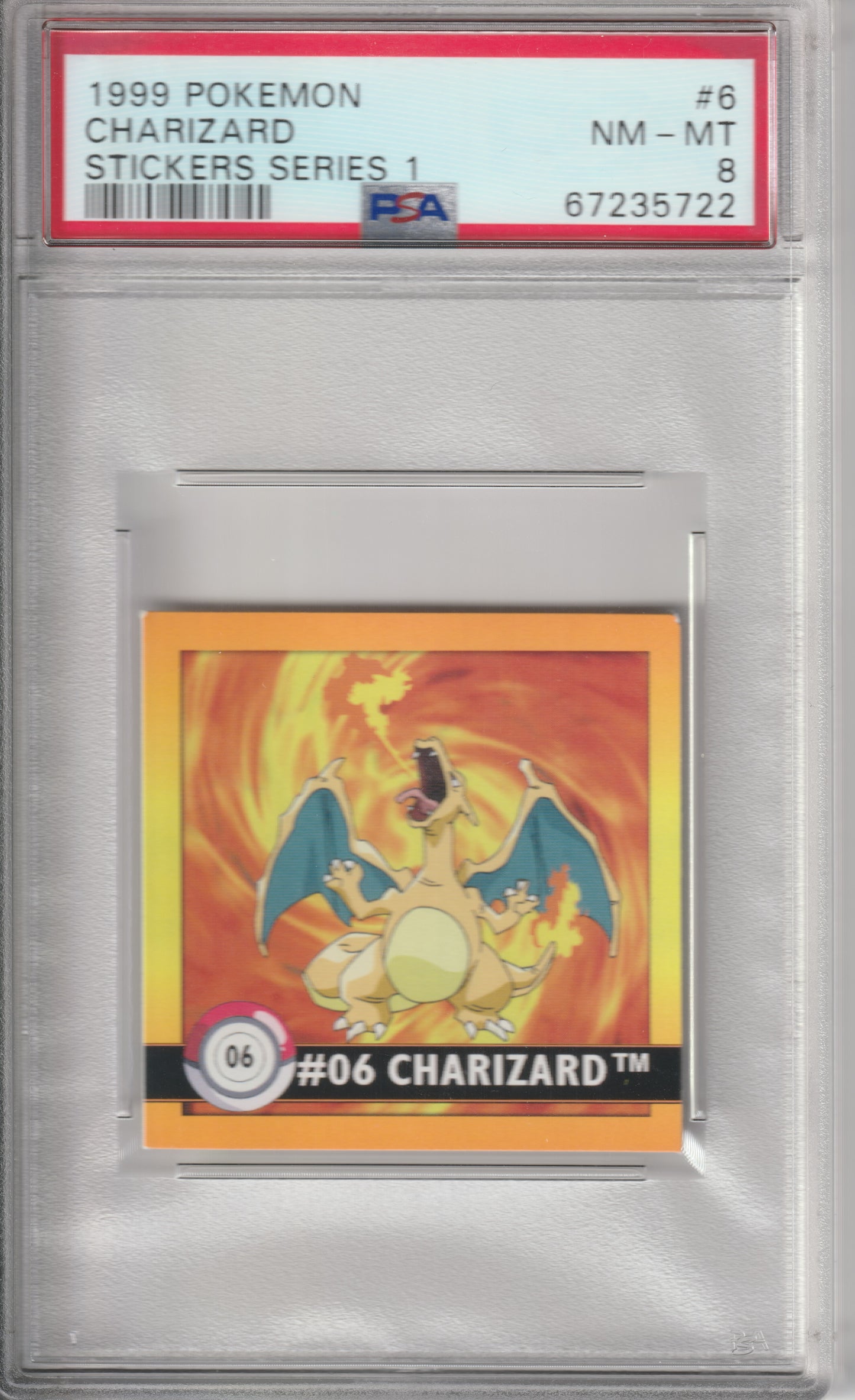 Charizard Stickers Series 1 PSA 8